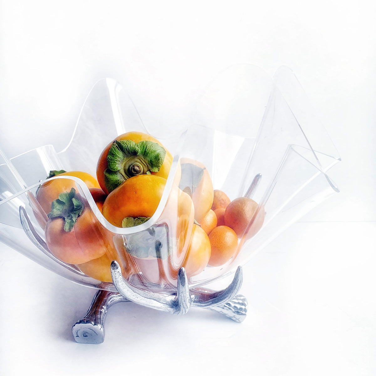 Arthur Court Antler Antler Stand Acrylic Bowl 14