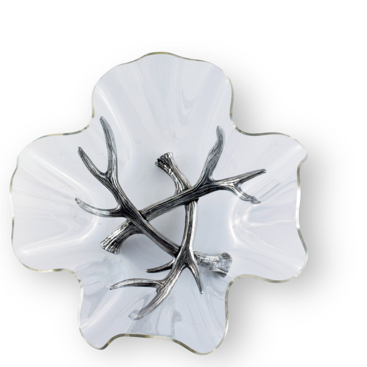 Arthur Court Antler Antler Stand Acrylic Bowl 14