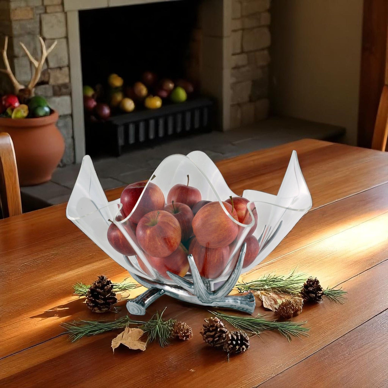 Arthur Court Antler Antler Stand Acrylic Bowl 14