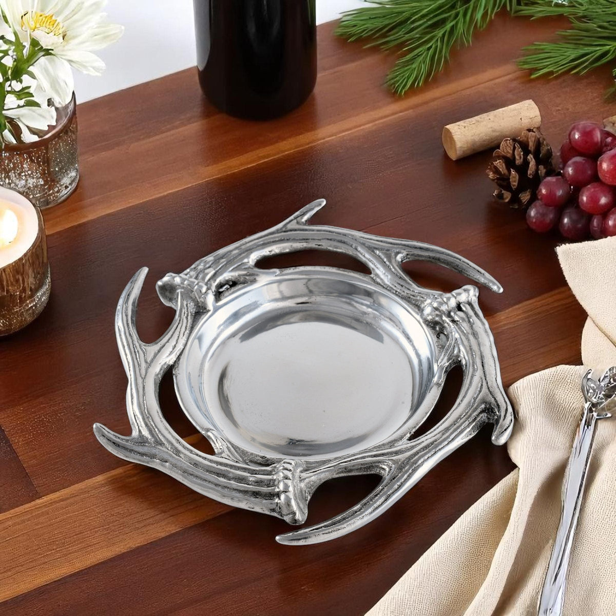 Arthur Court Antler Antler Wine Coaster