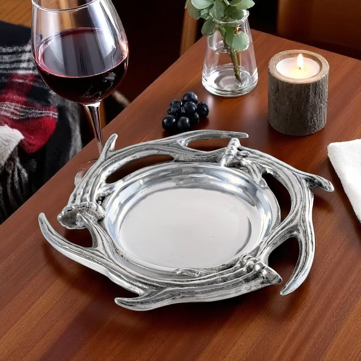 Arthur Court Antler Antler Wine Coaster