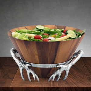 Arthur Court Antler Antler Wood Salad Bowl