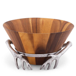 Arthur Court Antler Antler Wood Salad Bowl