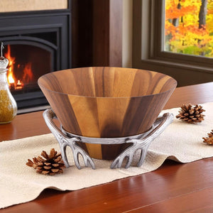 Arthur Court Antler Antler Wood Salad Bowl