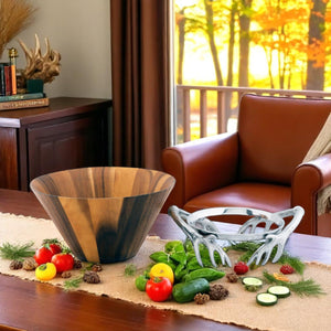 Arthur Court Antler Antler Wood Salad Bowl