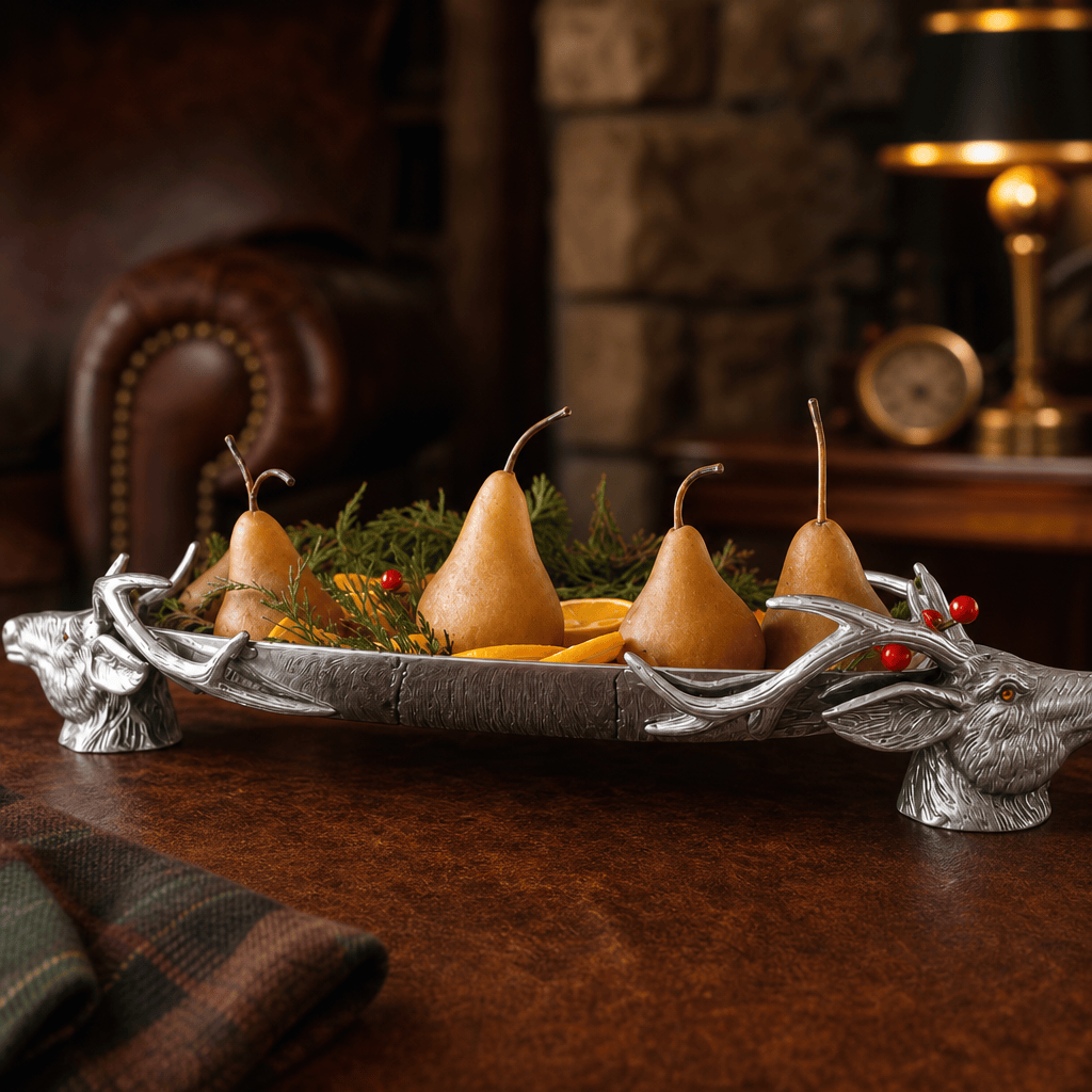 Arthur Court Antler Deer Head Centerpiece Tray