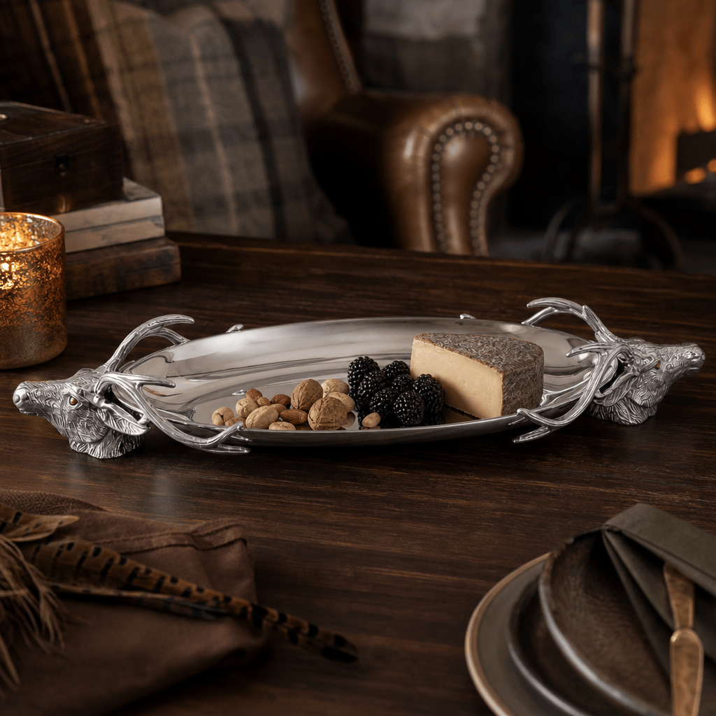 Arthur Court Antler Deer Head Centerpiece Tray