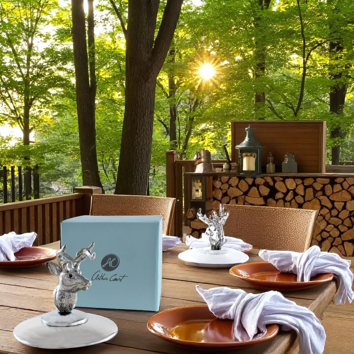 Arthur Court Antler Deer Napkin Weight