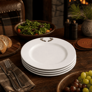 Arthur Court Antler Elk / Deer Antlers Melamine Lunch Plates - Set of 4