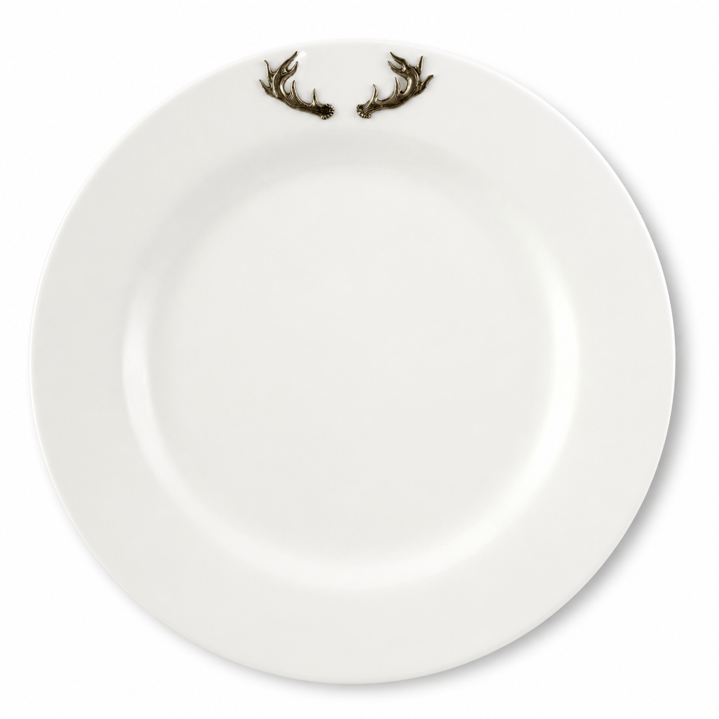 Arthur Court Antler Elk / Deer Antlers Melamine Lunch Plates - Set of 4