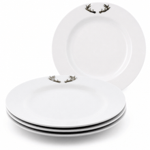 Arthur Court Antler Elk / Deer Antlers Melamine Lunch Plates - Set of 4