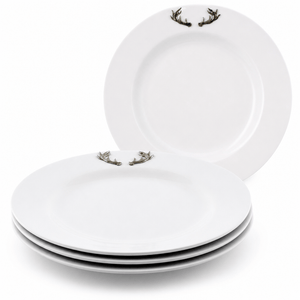 Arthur Court Antler Elk / Deer Antlers Melamine Lunch Plates - Set of 4