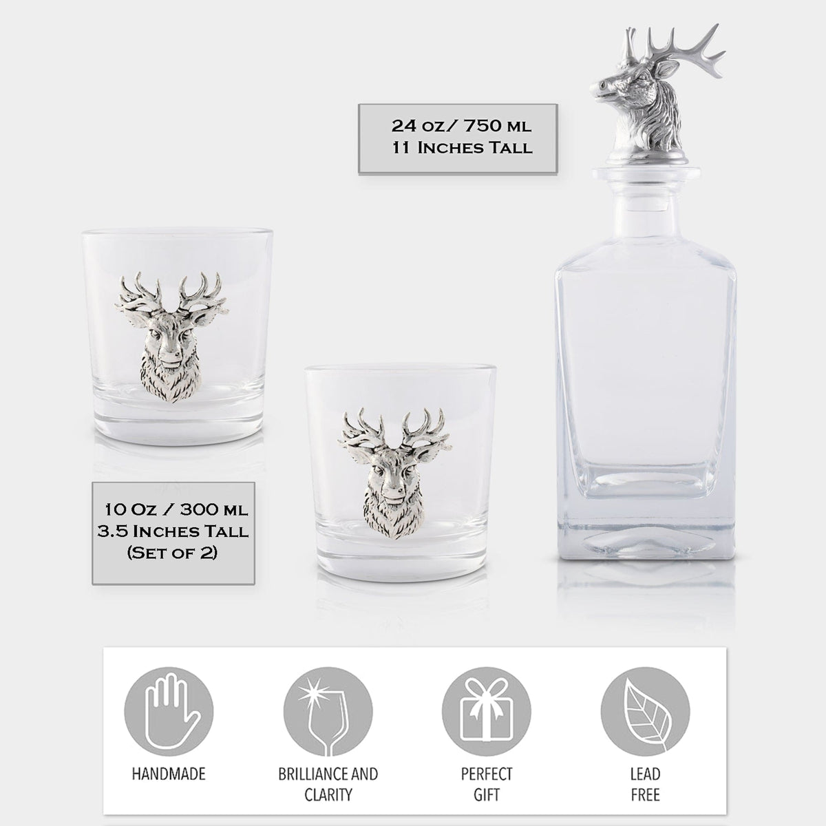 Arthur Court Designs 4 - Piece 12oz. Glass Whiskey Glass Glassware Set (Set of 4)