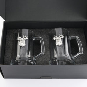 Arthur Court Antler Elk Head Beer Mugs - Set of 2