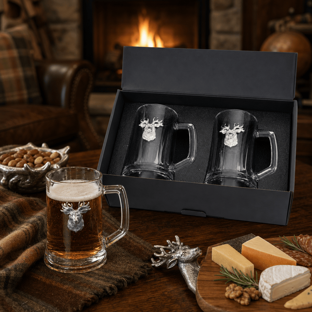 Arthur Court Antler Elk Head Beer Mugs - Set of 2