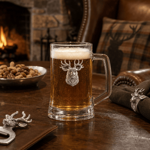 Arthur Court Antler Elk Head Beer Mugs - Set of 2