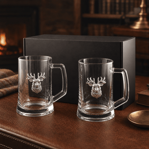 Arthur Court Antler Elk Head Beer Mugs - Set of 2