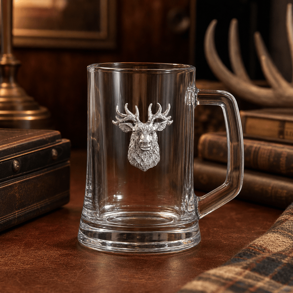 Arthur Court Antler Elk Head Beer Mugs - Set of 2