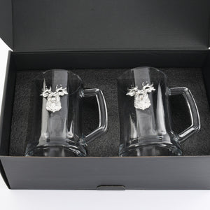 Arthur Court Antler Elk Head Beer Mugs - Set of 2