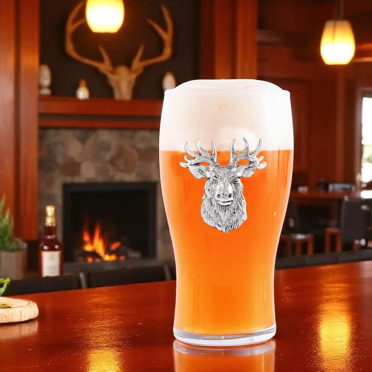 Arthur Court Antler Elk Head Beer Pint Glasses - Set of 4