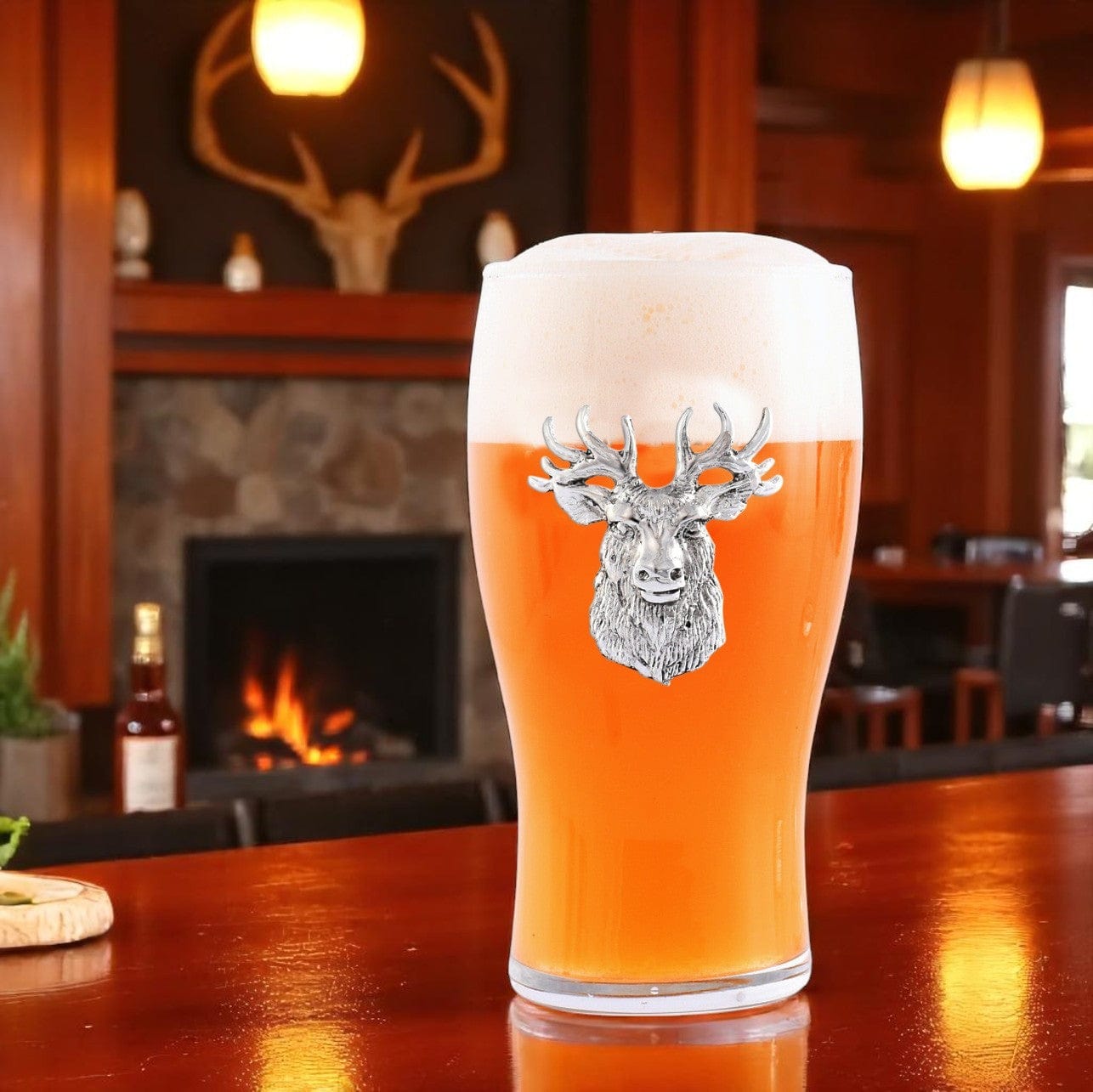 Arthur Court Antler Elk Head Beer Pint Glasses - Set of 4