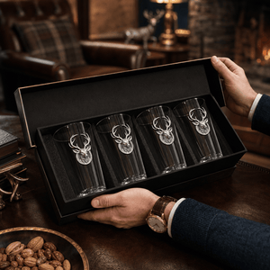 Arthur Court Antler Elk Head Beer Pint Glasses - Set of 4