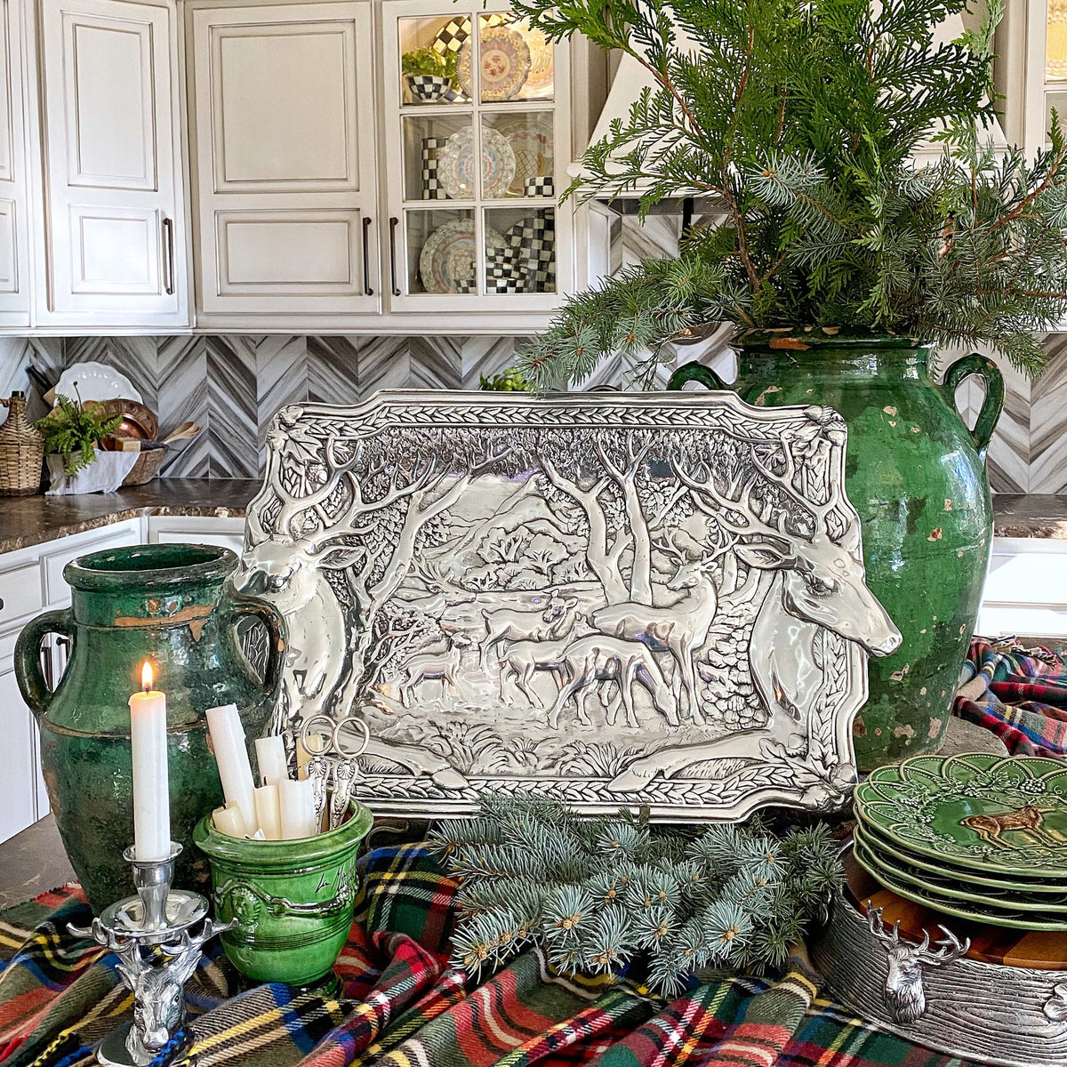 Arthur Court Antler Elk Herd Oblong Tray