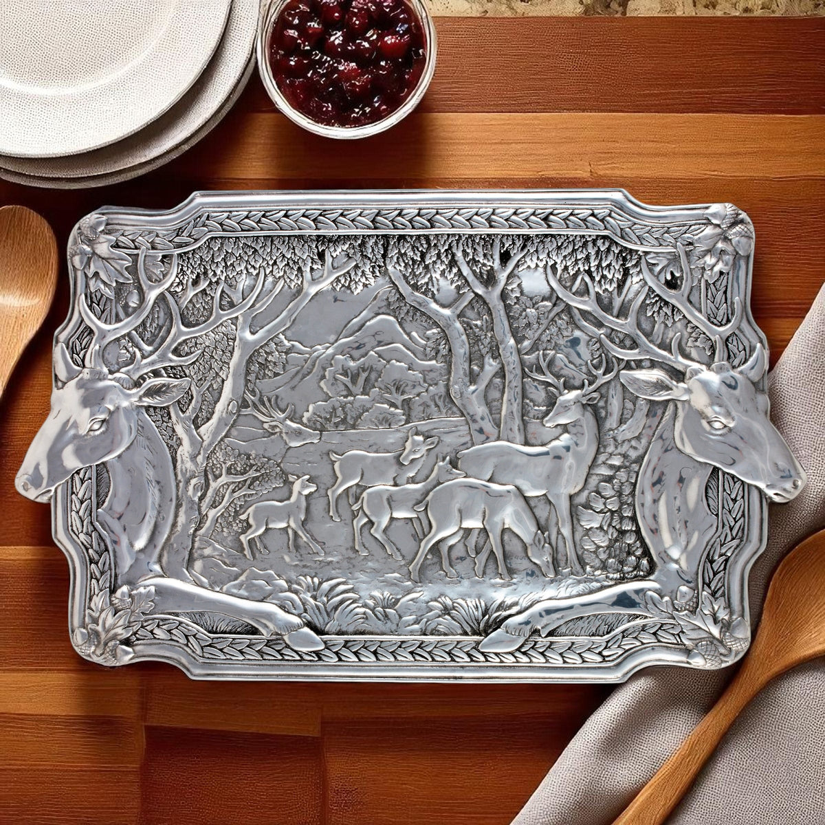 Arthur Court Antler Elk Herd Oblong Tray