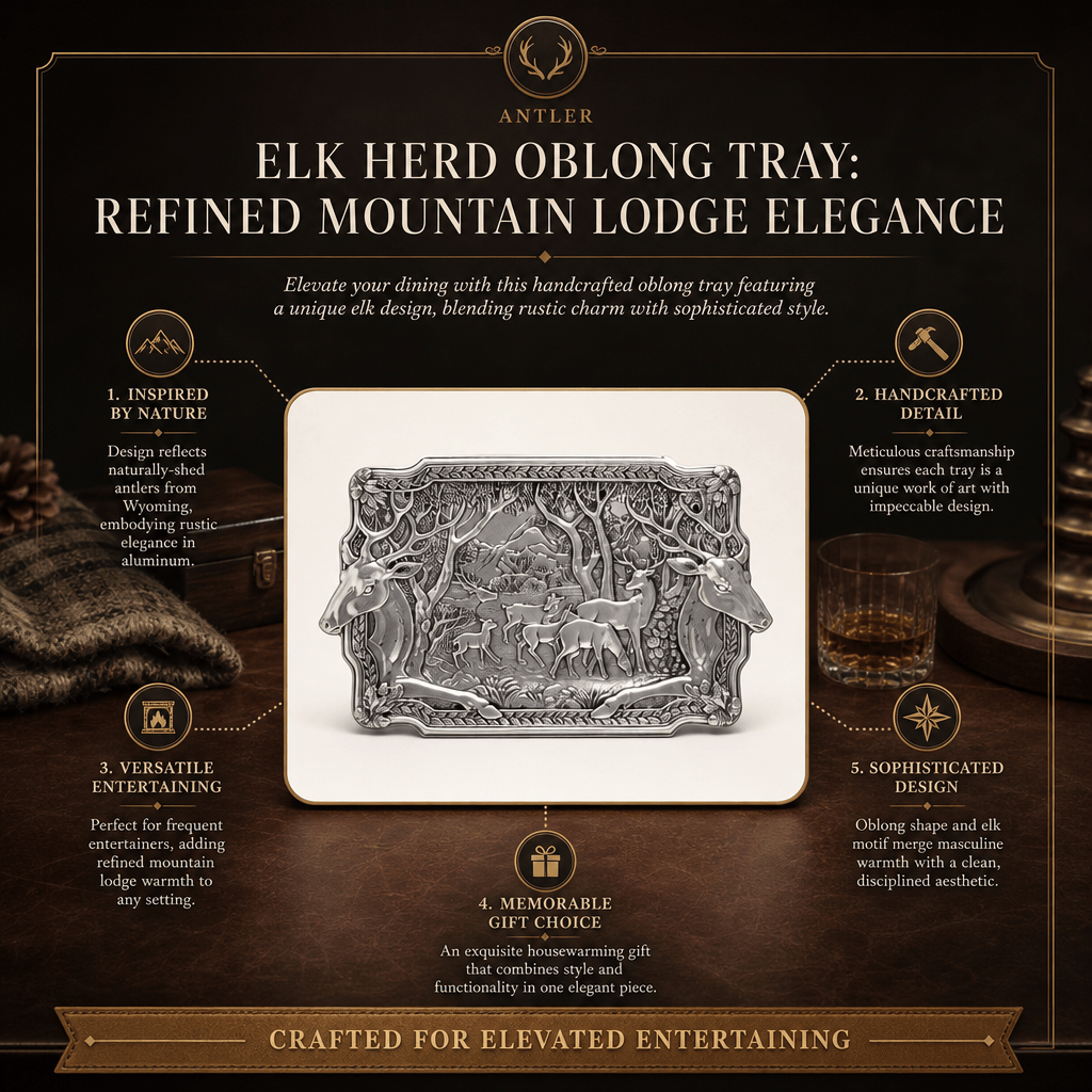 Arthur Court Antler Elk Herd Oblong Tray