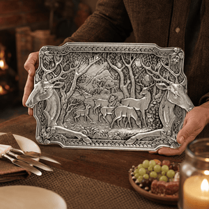 Arthur Court Antler Elk Herd Oblong Tray