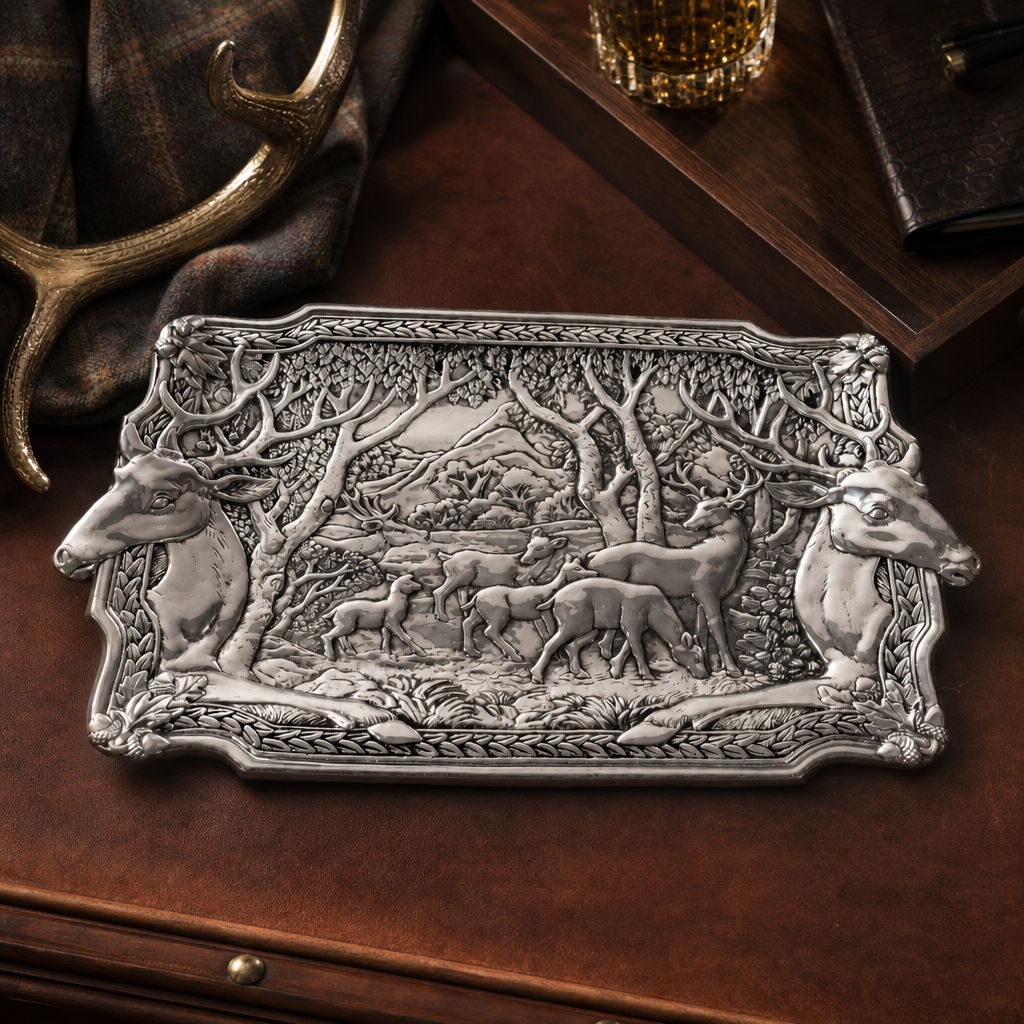 Arthur Court Antler Elk Herd Oblong Tray