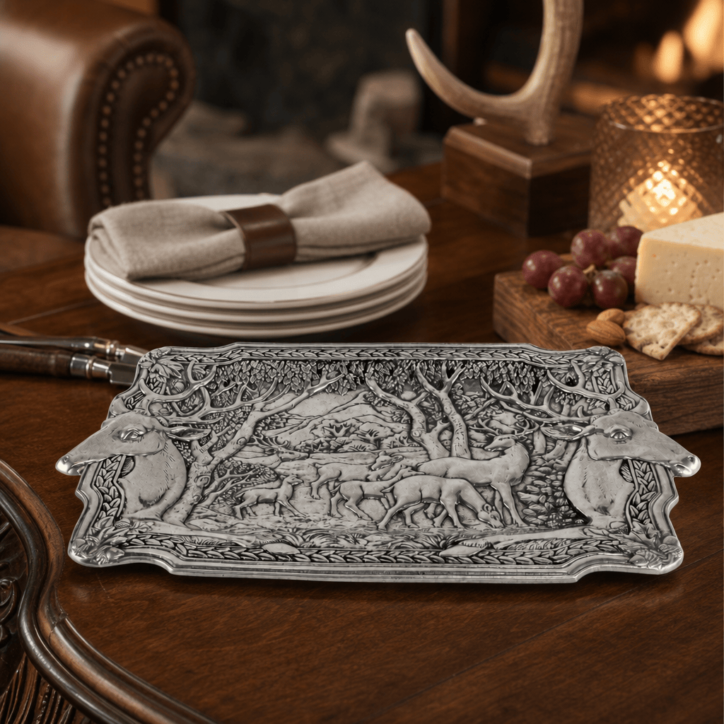 Arthur Court Antler Elk Herd Oblong Tray