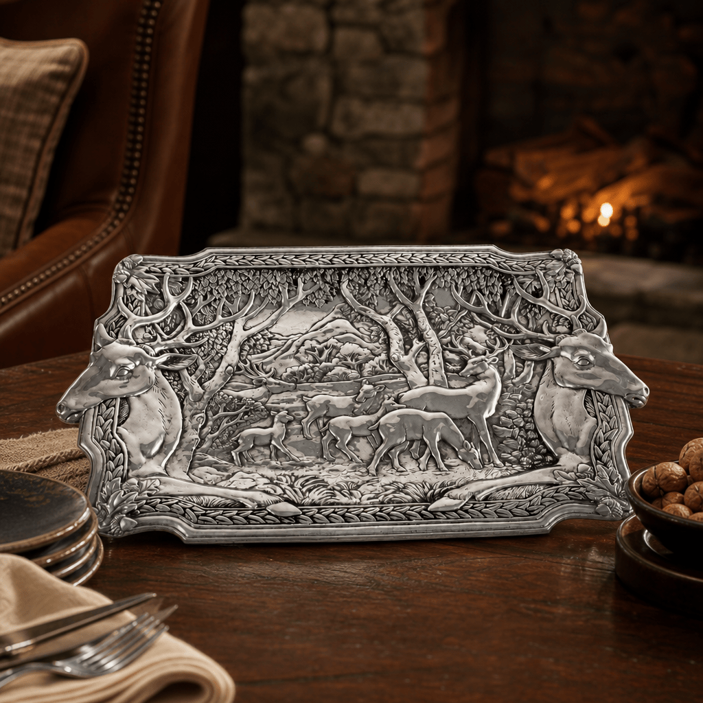 Arthur Court Antler Elk Herd Oblong Tray