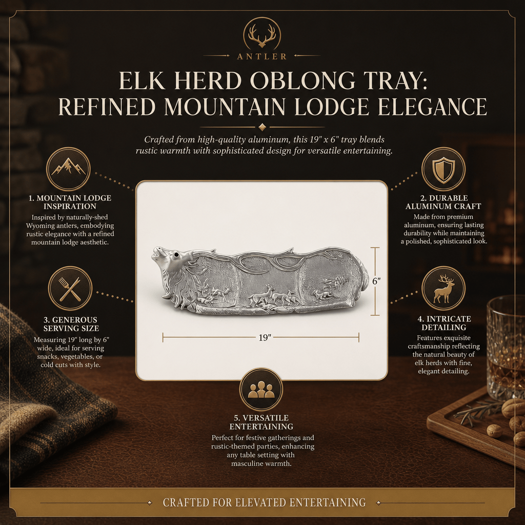 Arthur Court Antler Elk Herd Oblong Tray