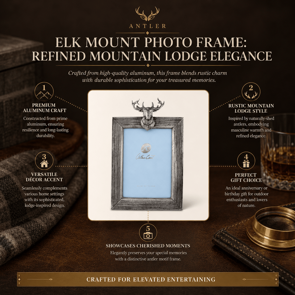 Arthur Court Antler Elk Mount Photo Frame