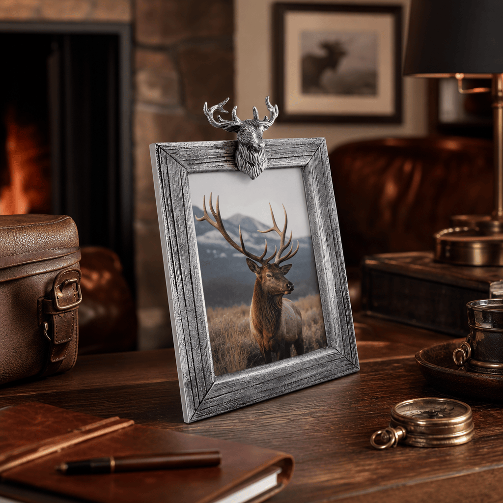 Arthur Court Antler Elk Mount Photo Frame