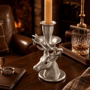 Arthur Court Antler Elk Taper Candle Holders