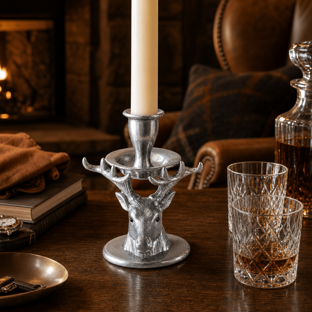 Arthur Court Antler Elk Taper Candle Holders