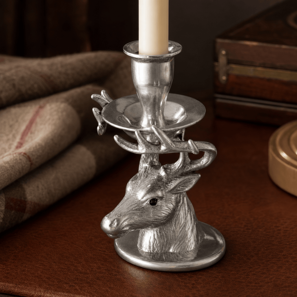 Arthur Court Antler Elk Taper Candle Holders