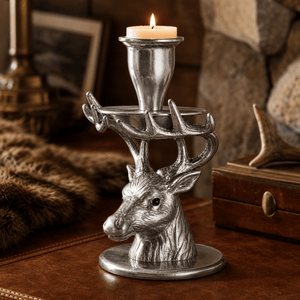 Arthur Court Antler Elk Taper Candle Holders