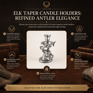 Arthur Court Antler Elk Taper Candle Holders
