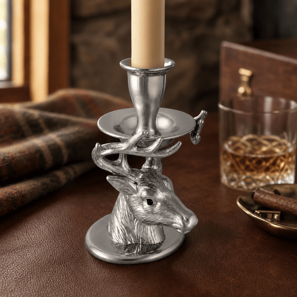Arthur Court Antler Elk Taper Candle Holders