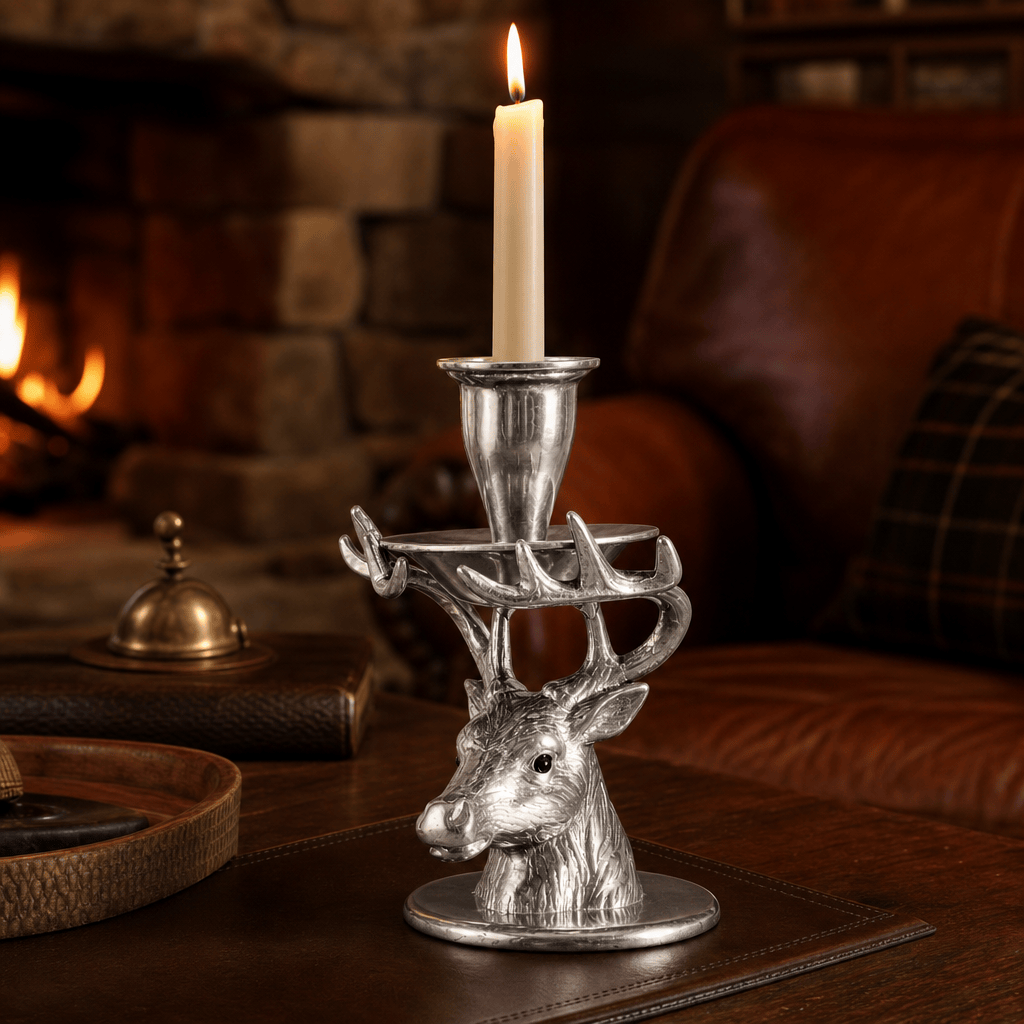 Arthur Court Antler Elk Taper Candle Holders