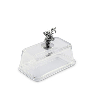 Arthur Court Antler Glass Butter Dish - Elk