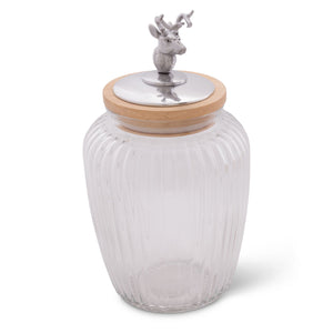 Arthur Court Antler Large 60 oz Deer / Elk Knob Glass Canisters