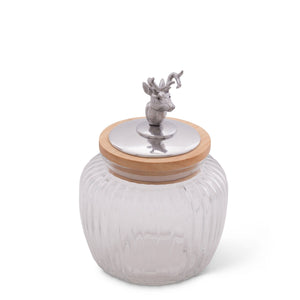 Arthur Court Antler Med 40 oz Deer / Elk Knob Glass Canisters