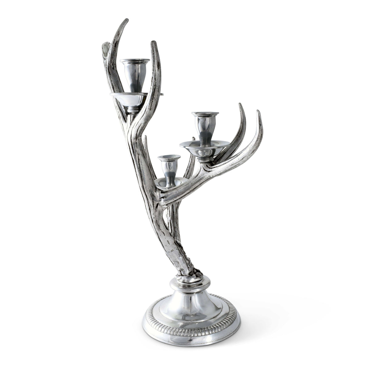 Arthur Court Antler Three-Light Metal Antler Candlestick