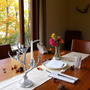 Arthur Court Antler Three-Light Metal Antler Candlestick
