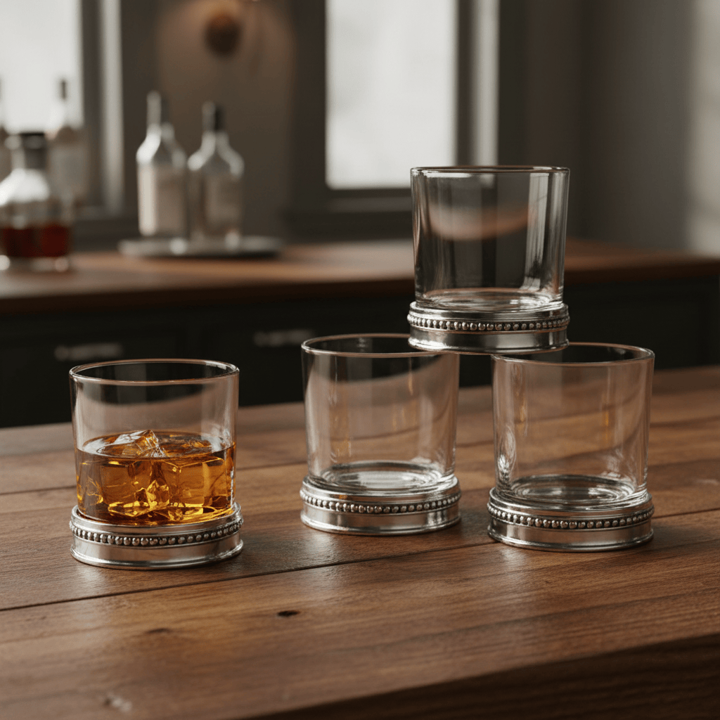 Arthur Court Bar Glasses Beaded Bar Glasses Set of 4