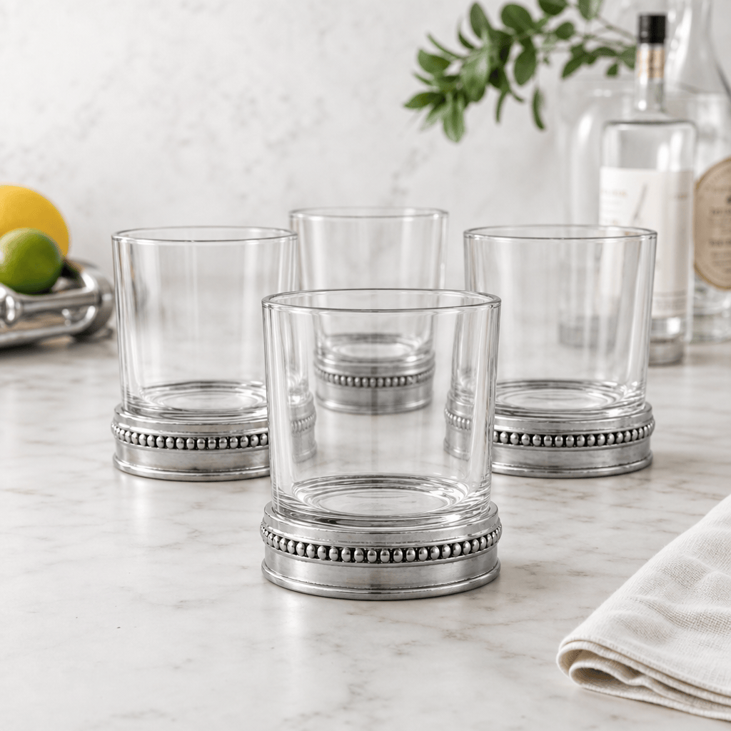 Arthur Court Bar Glasses Beaded Bar Glasses Set of 4